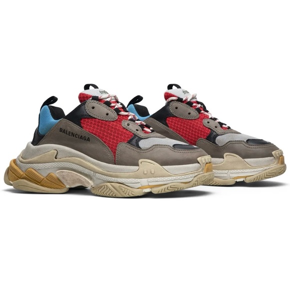 Balenciaga Triple S Sneaker 'Blue Red' 2018 Mens Fashion Shoes Size 12 NEW Other - Picture 1 of 14